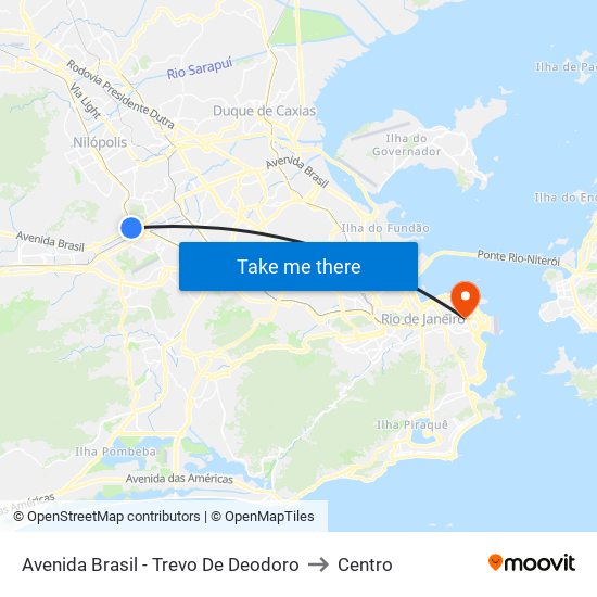 Avenida Brasil - Trevo De Deodoro to Centro map