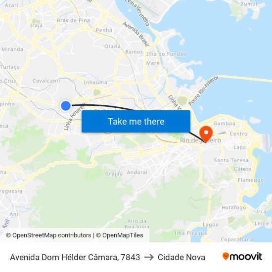 Avenida Dom Hélder Câmara, 7843 to Cidade Nova map