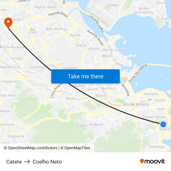 Catete to Coelho Neto map