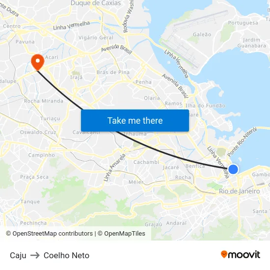 Caju to Coelho Neto map