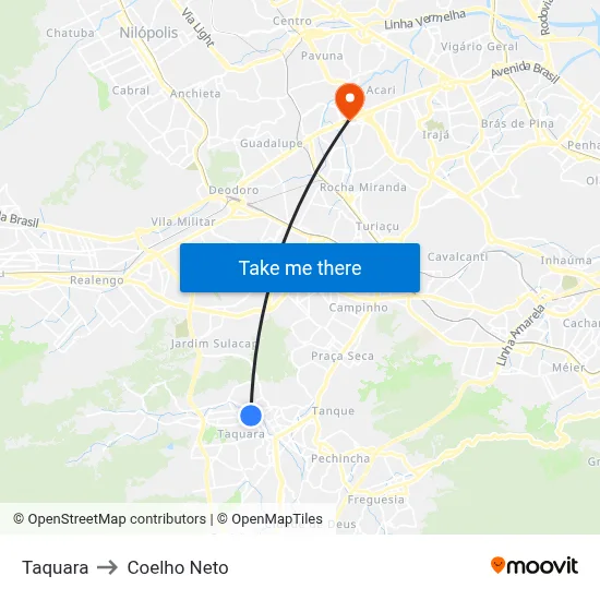 Taquara to Coelho Neto map