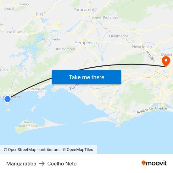 Mangaratiba to Coelho Neto map