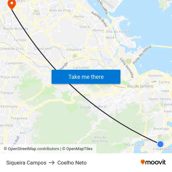 Siqueira Campos to Coelho Neto map