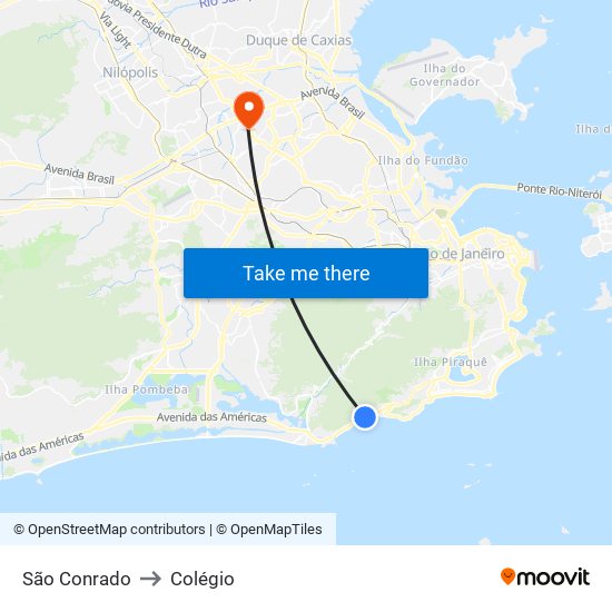 São Conrado to Colégio map