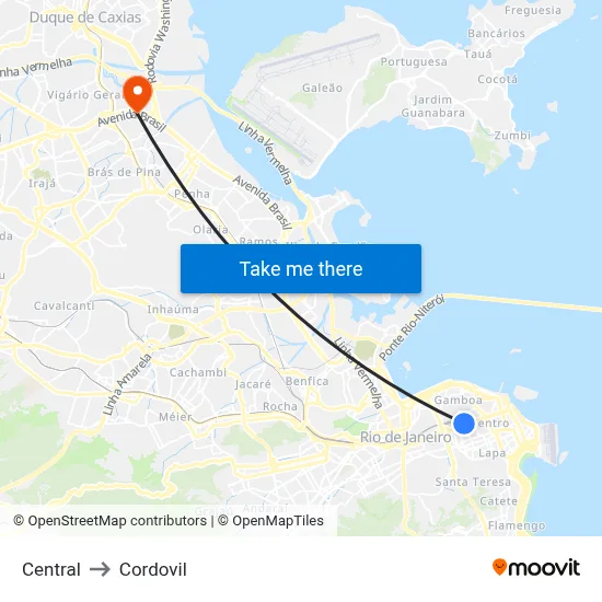 Central to Cordovil map
