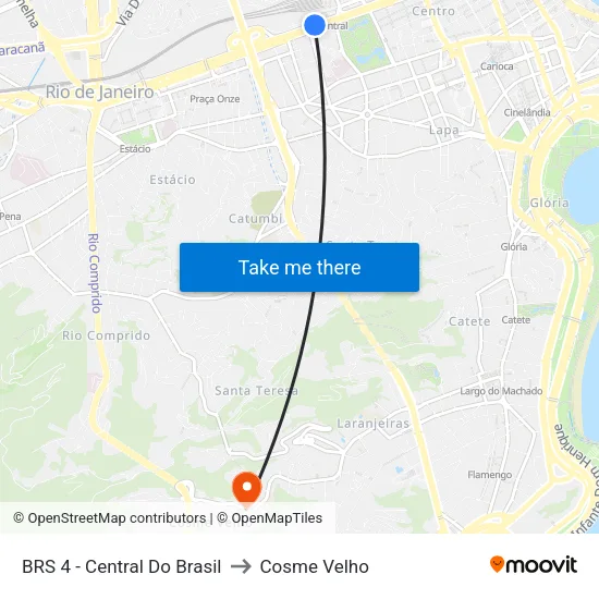 BRS 4 - Central Do Brasil to Cosme Velho map