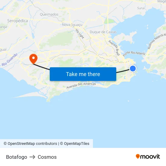 Botafogo to Cosmos map