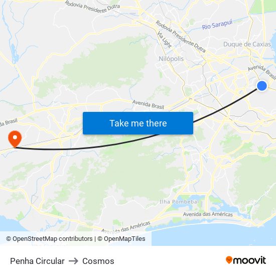 Penha Circular to Cosmos map