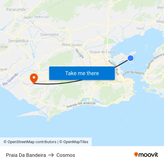 Praia Da Bandeira to Cosmos map