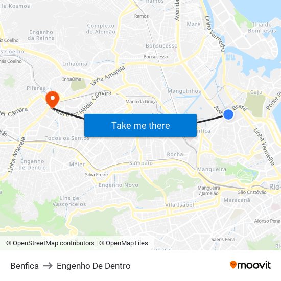 Benfica to Engenho De Dentro map