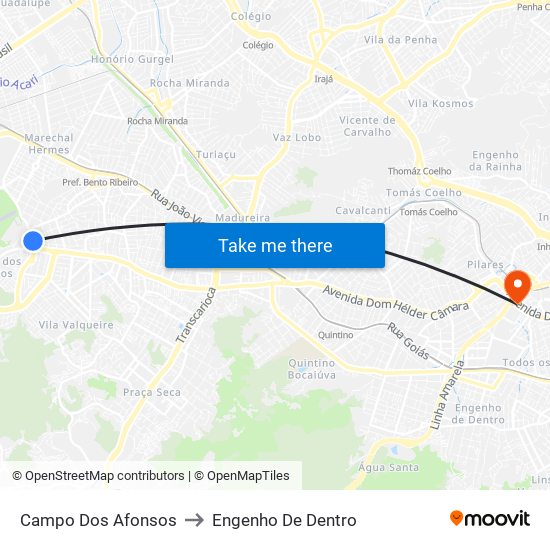 Campo Dos Afonsos to Engenho De Dentro map