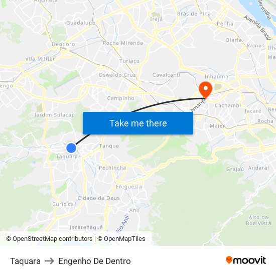 Taquara to Engenho De Dentro map