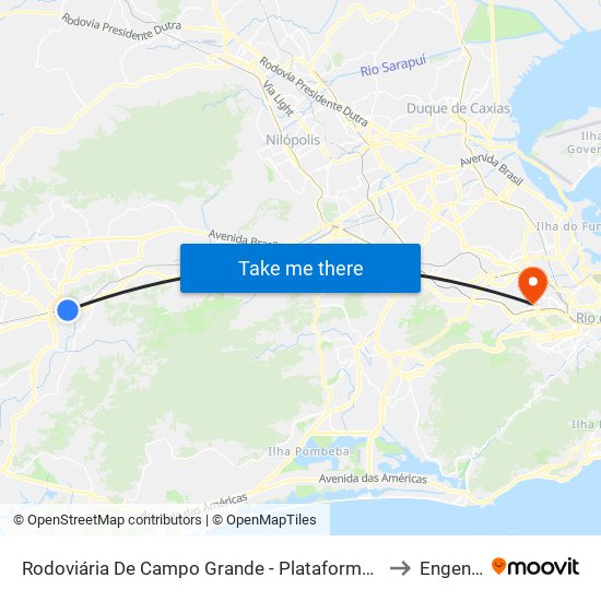 Rodoviária De Campo Grande - Plataforma D (Campo Grande E Jabour - Executivo) to Engenho Novo map