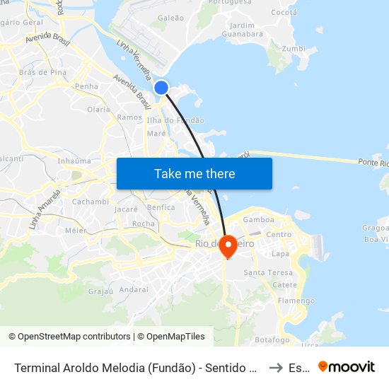 Terminal Aroldo Melodia (Fundão) - Sentido Centro E Zona Norte (Exceto Ilha) to Estácio map