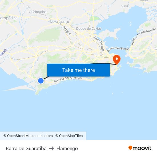 Barra De Guaratiba to Flamengo map