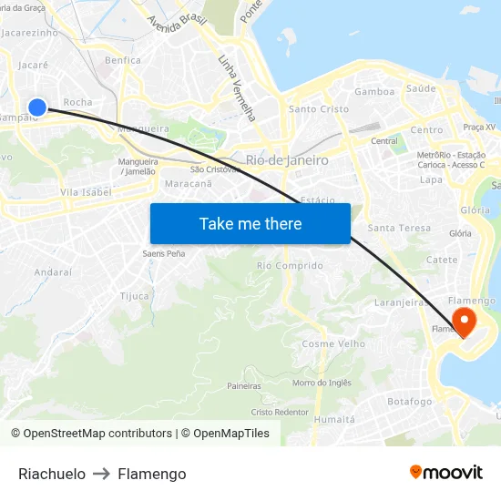 Riachuelo to Flamengo map