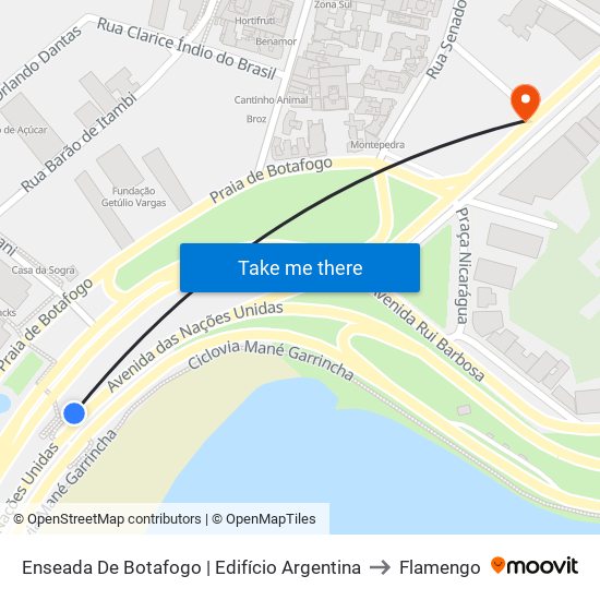 Enseada De Botafogo | Edifício Argentina to Flamengo map