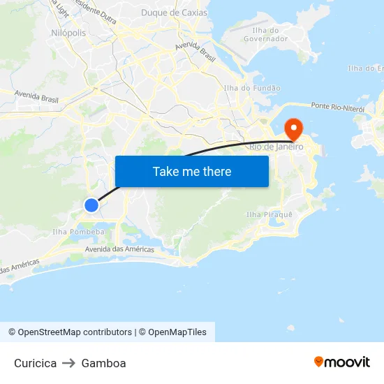 Curicica to Gamboa map