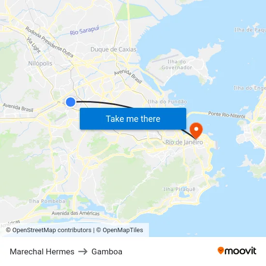 Marechal Hermes to Gamboa map