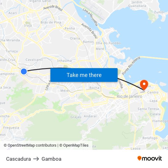 Cascadura to Gamboa map