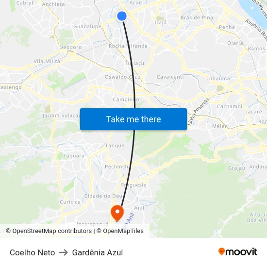 Coelho Neto to Gardênia Azul map