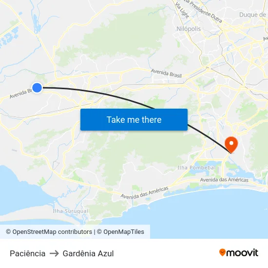 Paciência to Gardênia Azul map