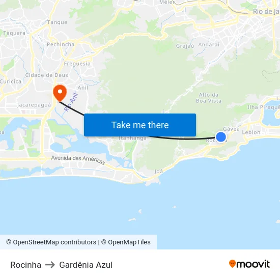 Rocinha to Gardênia Azul map