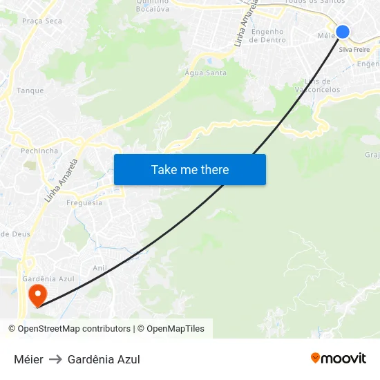 Méier to Gardênia Azul map