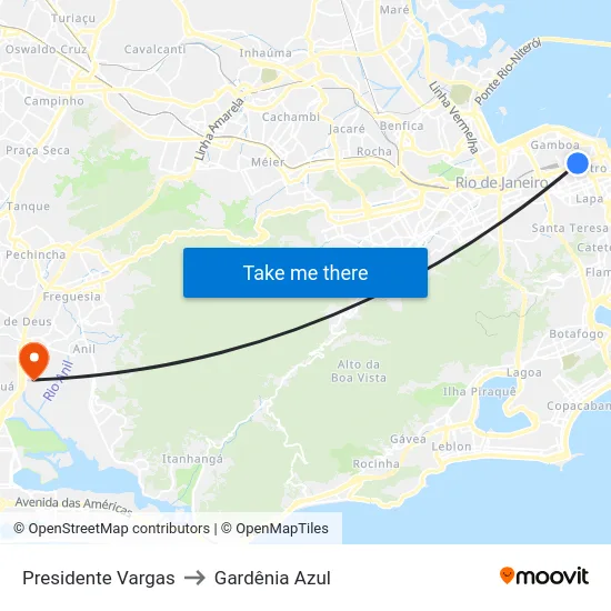 Presidente Vargas to Gardênia Azul map