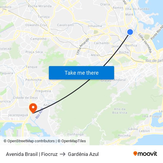 Avenida Brasil | Fiocruz to Gardênia Azul map