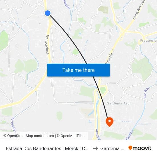 Estrada Dos Bandeirantes | Merck | Coca-Cola to Gardênia Azul map