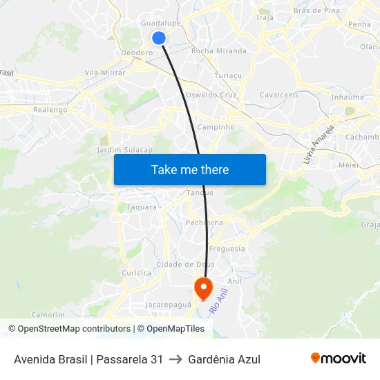 Avenida Brasil | Passarela 31 to Gardênia Azul map