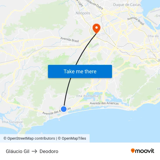 Gláucio Gil to Deodoro map