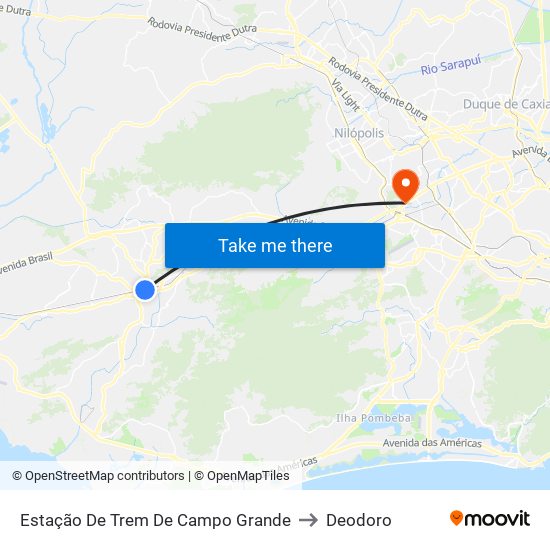 Estação De Trem De Campo Grande to Deodoro map