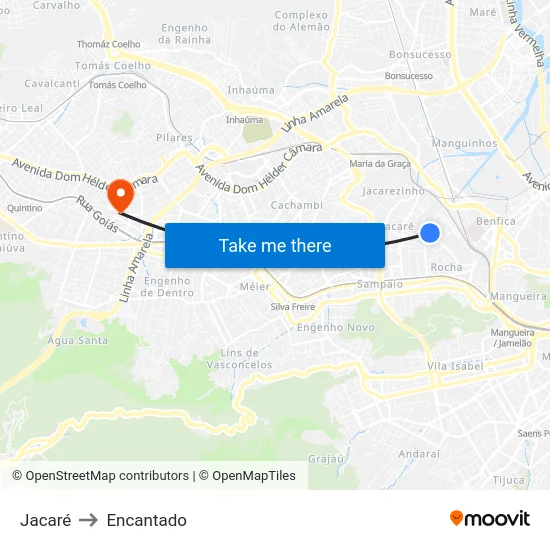 Jacaré to Encantado map