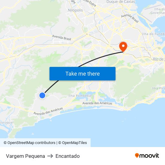 Vargem Pequena to Encantado map