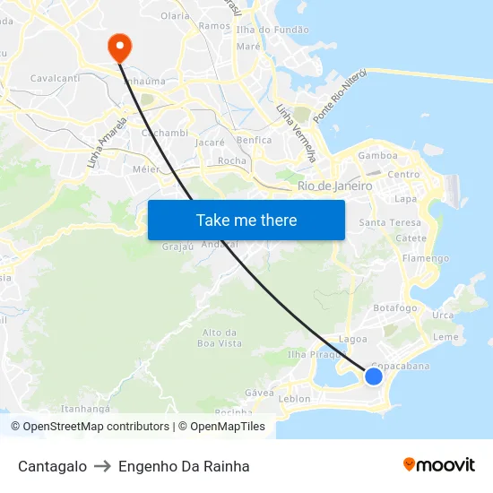Cantagalo to Engenho Da Rainha map