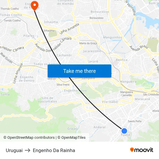 Uruguai to Engenho Da Rainha map