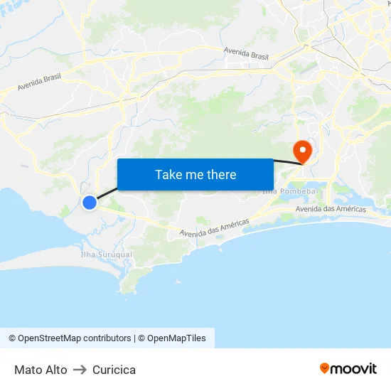 Mato Alto to Curicica map