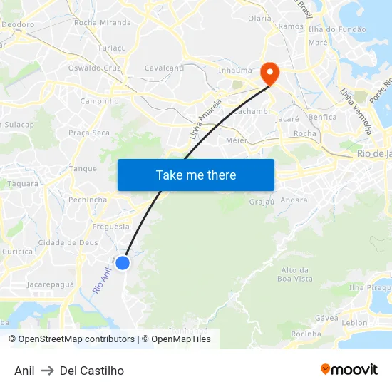 Anil to Del Castilho map