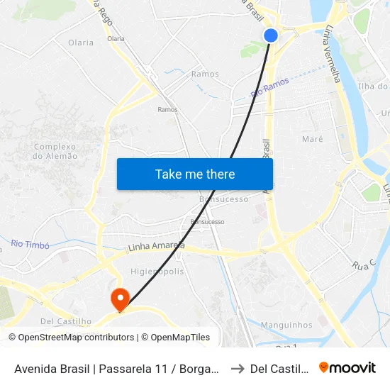 Avenida Brasil | Passarela 11 / Borgauto to Del Castilho map