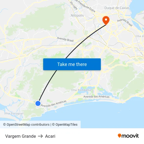 Vargem Grande to Acari map