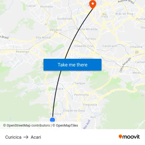 Curicica to Acari map