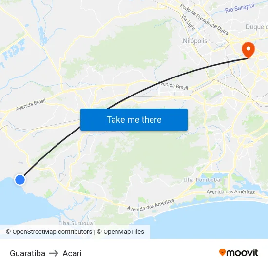Guaratiba to Acari map