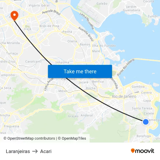 Laranjeiras to Acari map