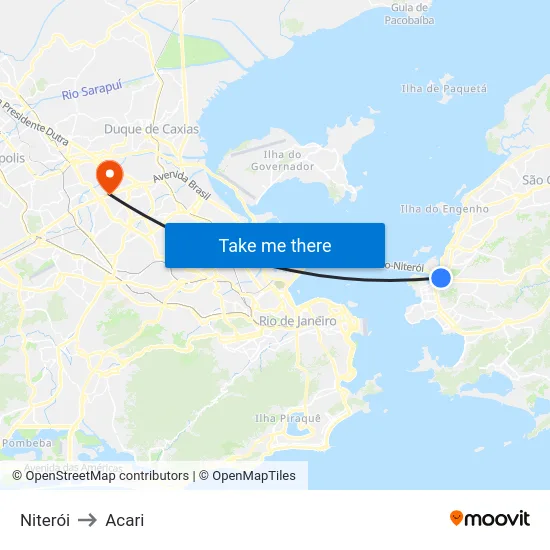 Niterói to Acari map