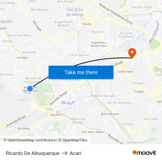 Ricardo De Albuquerque to Acari map