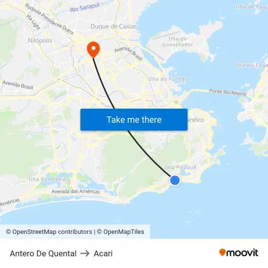 Antero De Quental to Acari map