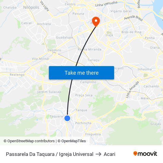 Passarela Da Taquara / Igreja Universal to Acari map