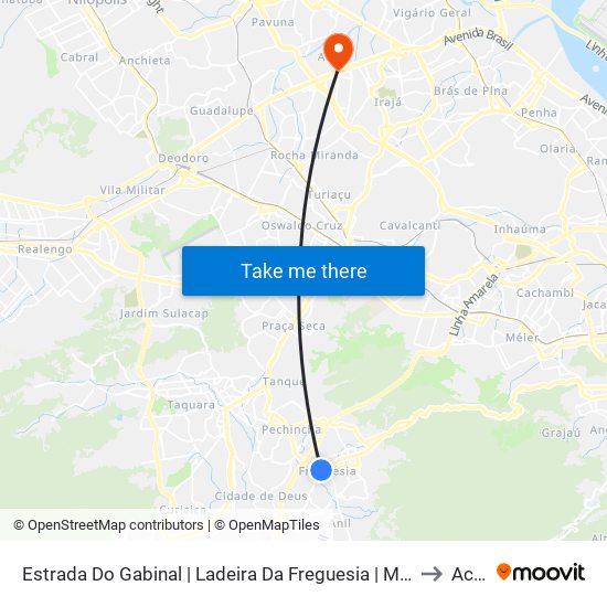 Estrada Do Gabinal | Ladeira Da Freguesia | Mcdonald's to Acari map